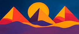 Les pyramides dans le jeu de couleurs du crépuscule sur Poster Art Shop