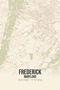 Carte ancienne de Frederick (Maryland), USA. sur Rezona