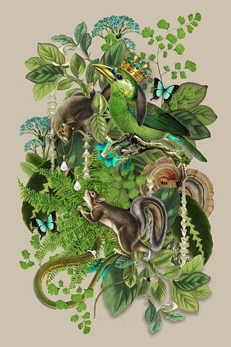 Emerald Forest Green Collage by Behindthegray
