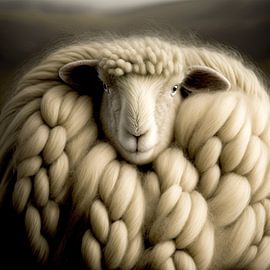 Winter sheep portrait