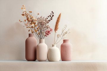 Droogbloemen in Roze Tinten iv van Studio BB