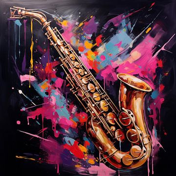 Saxofoon abstract van TheXclusive Art
