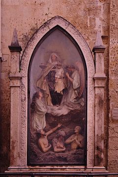 Religieuze afbeeelding bij kerk in Lecce van Karel Ham