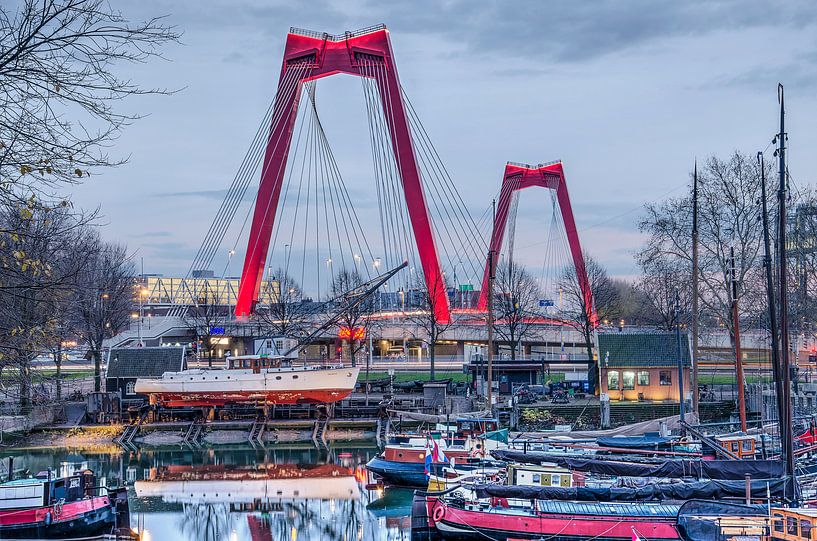 Willemsbrug en Oude Haven van Frans Blok