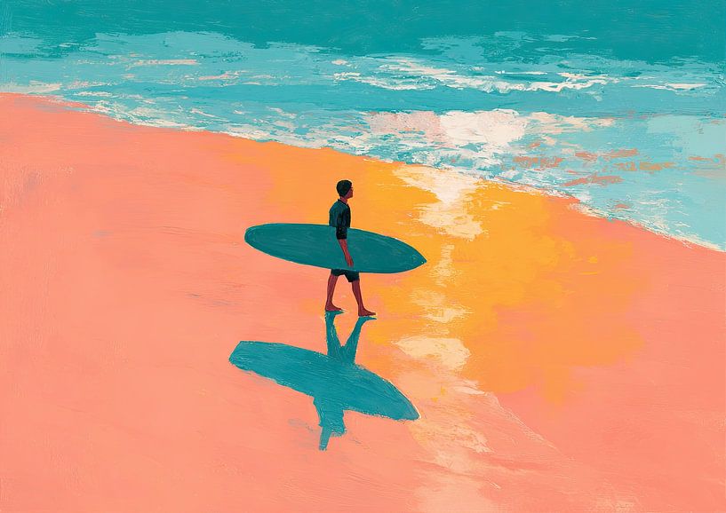 Surfer Strand | Helle Momente am Meer von Wunderbare Kunst