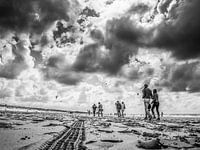 Beach walk as clouds threaten