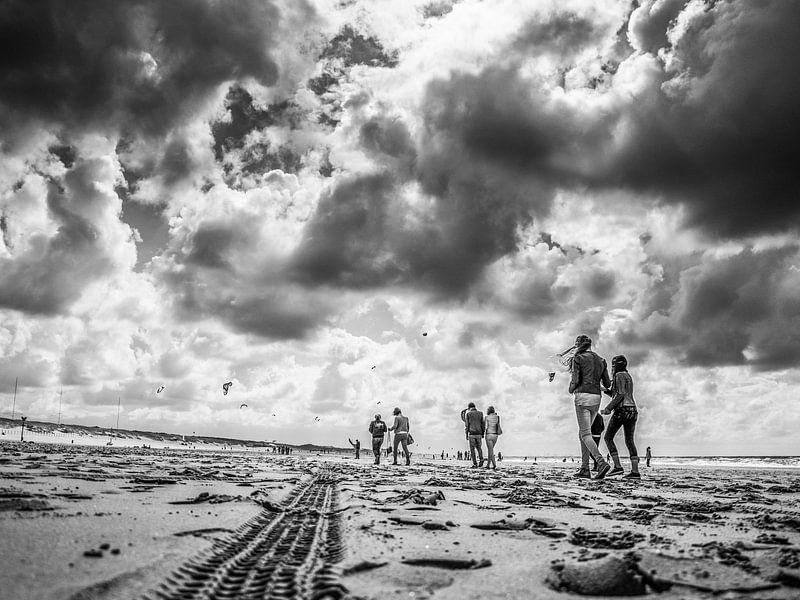 Strandwandeling terwijl de wolken dreigen van Emil Golshani