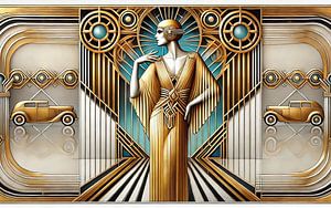 Gatsby Woman Art Deco Scene