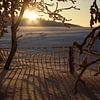 Sonnenuntergang in der Rhön am Kreuzberg im Winter von Martin Flechsig