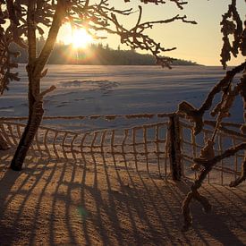 Zonsondergang in de Rhön op de Kreuzberg in de winter van Martin Flechsig