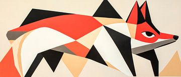 Geometrische vos in levendige kleuren van Poster Art Shop