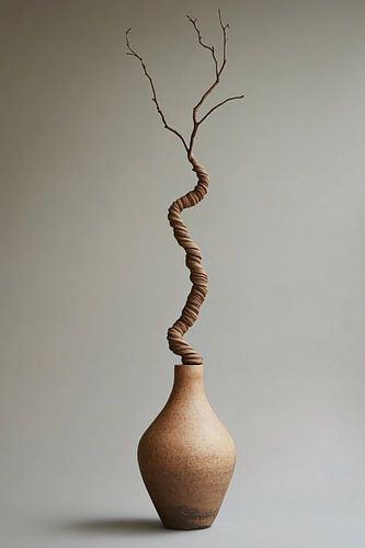 Branche torsadée dans un vase