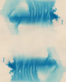Abstract watercolor in blue and white. by Dina Dankers