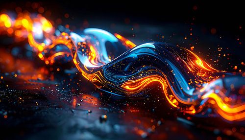 Nahaufnahme von Cyber-Elementen aus Dispersionsglas von Mustafa Kurnaz