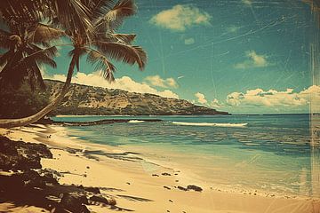 Tropisch Strand met Palmbomen van Art & Soul Creations