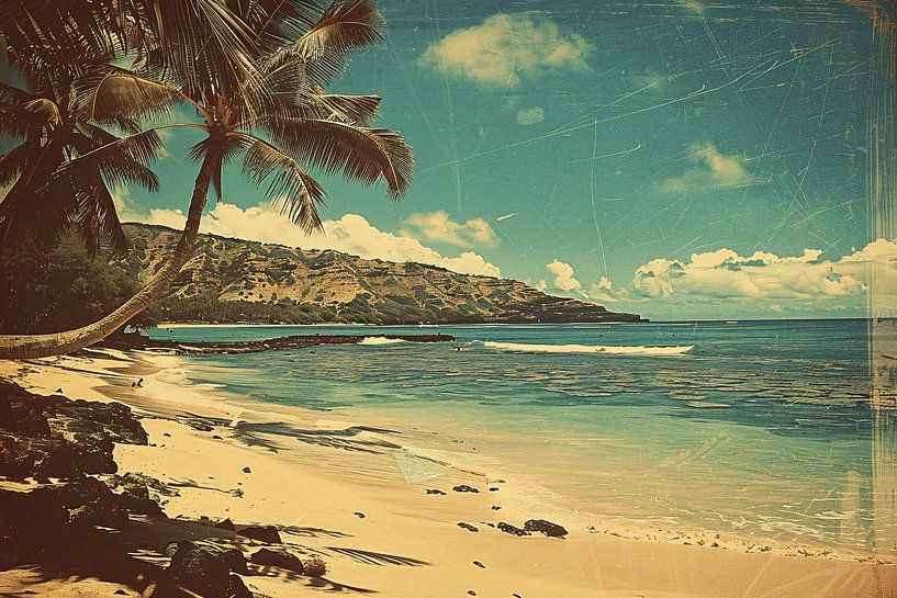 Tropischer Strand mit Palmen von Art & Soul Creations