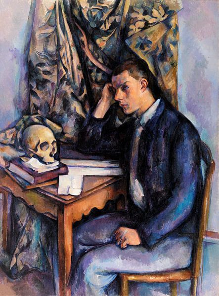 Jonge man met een schedel, Paul Cézanne (ca. 1896–1898) van Atelier Liesjes