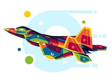 F-22 Raptor in Pop Art van Lintang Wicaksono