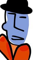 Man portret, abstract & kleurrijk