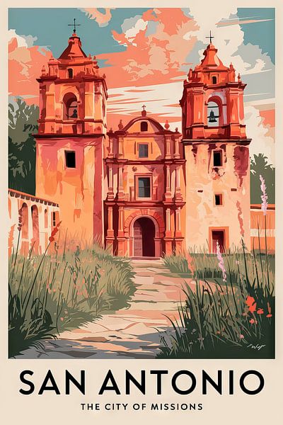 San Antonio by Poster Art Shop