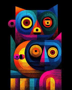PopArt Totem of the circulating gaze by Klaus Tesching - Art-AI