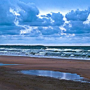 Plage sauvage à Römö sur la mer du Nord au Danemark