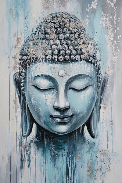 Modernes heiteres Buddha-Gemälde von Imperial Art House