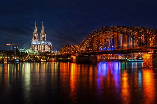 Cologne in the Blue Hour: The Cathedral and the Hohenzollernbrücke by Bart Ros