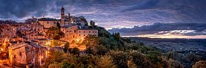 Panorama de Montepulciano dans la belle lumière du soir sur Voss Fine Art Fotografie