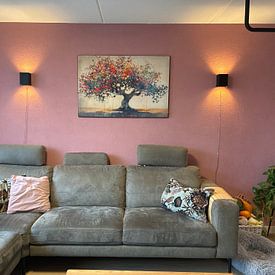 Klantfoto: Kleurrijk Boom Schilderij | Eternal Spring Magic van Blikvanger Schilderijen, als ArtFrame