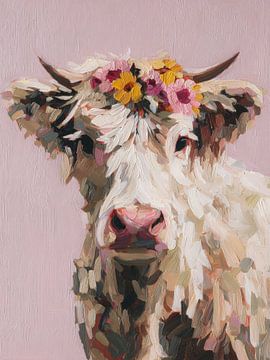 Bloemenkroon – Schotse Hooglander met Zachte Blik van But First Framing