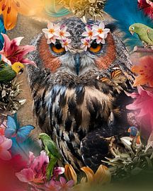 Fine-art uil in prachtige kleuren van Patrick van Bakkum