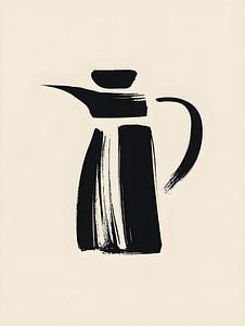 Elegante Pour-Over-Kanne im Brush-Stil