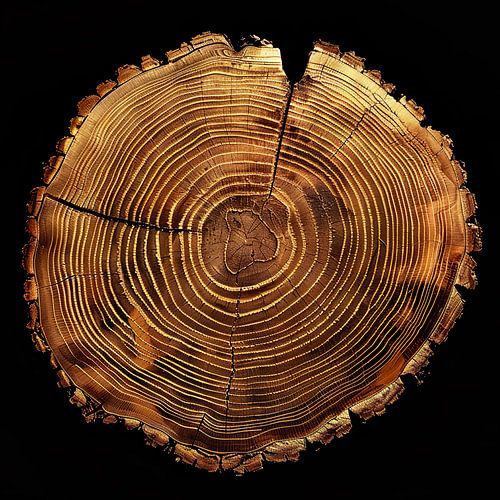 Goudkleurige boom doorsnede