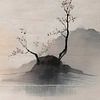 ZEN ART Triptychon (Teil 3): Neblige japanische Landschaft von Studio Pieternel