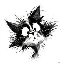 Kleine Katzenkarikatur