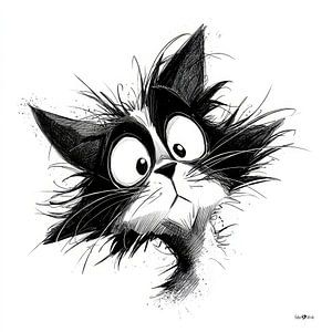 Kleine Katzenkarikatur