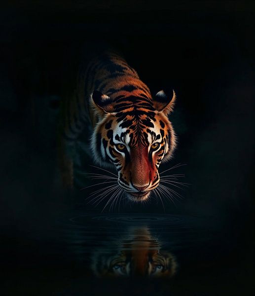 Tiger im Regenwald am kleinen See von Liona Toussaint