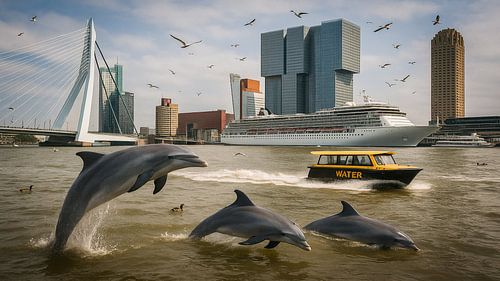 Dolfijnen in de Maas