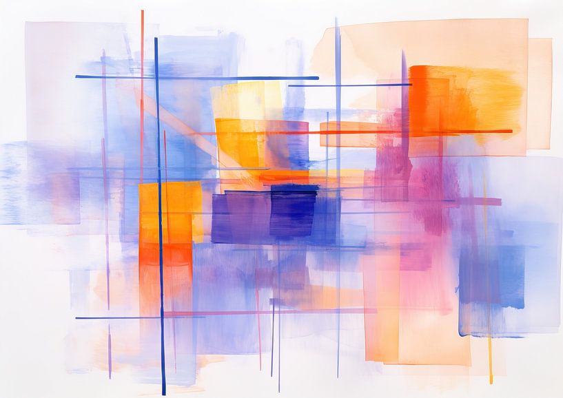 Abstract in Waterverf 411977 van Abstract Schilderij
