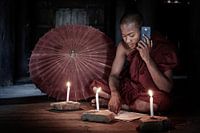 Young monk in the temples of Bagan