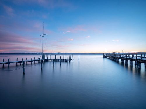 De stoombootpier bij Utting am Ammersee