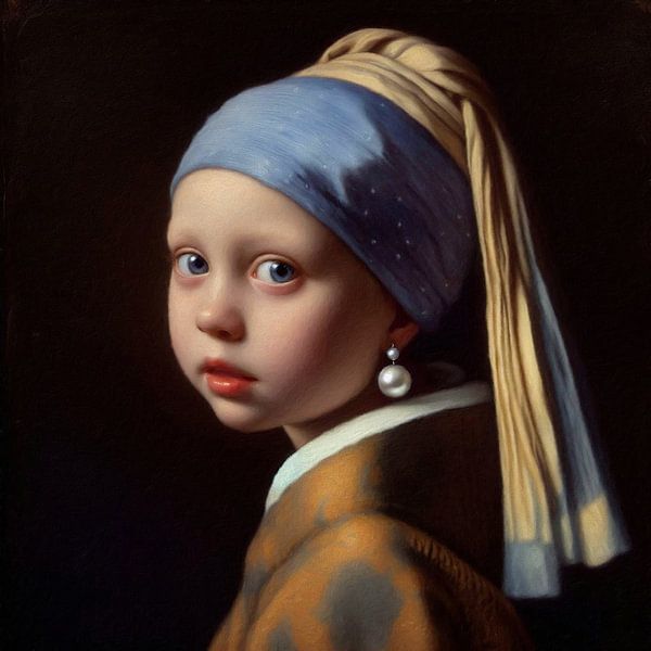 une Petite Fille avec une Perle par J.O. Han