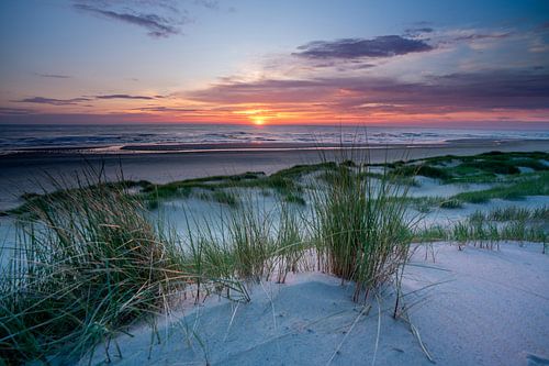Zonsondergang paal 15 Texel van Axel Lap