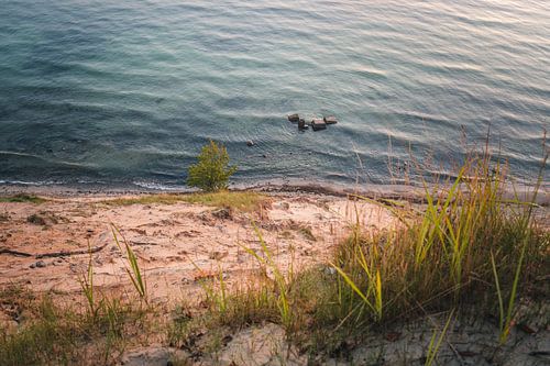 Sunrise on the Baltic Sea beach at Sellin on the island of Rügen in Mecklenburg-Western Pomerania