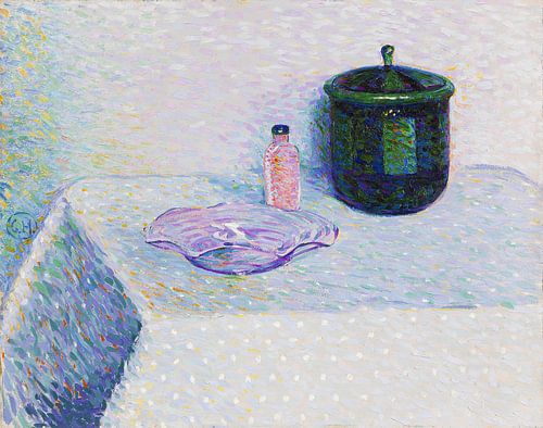 Nature morte avec bol, flacon et boîte à couvercle, Fläschchen und Deckeldose, CURT HERRMANN, 1904