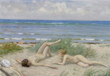 Mädchen am Strand, Båstad von Peter Balan