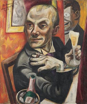 Zelfportret met champagneglas, Max Beckmann