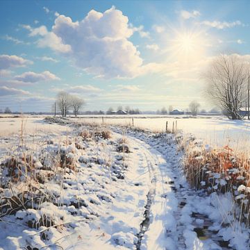 Schnee im Winter von Blikvanger Schilderijen