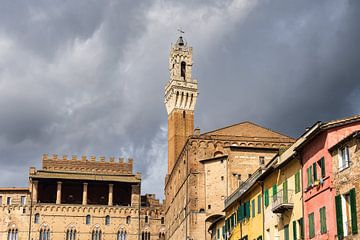 Uitzicht op historische gebouwen in Siena, Italië van Rico Ködder